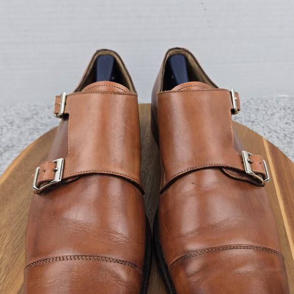 Paul Fredrick Mens 12 Brown Leather Office Buckle Monk Strap Loafer Dress Shoe main image 5